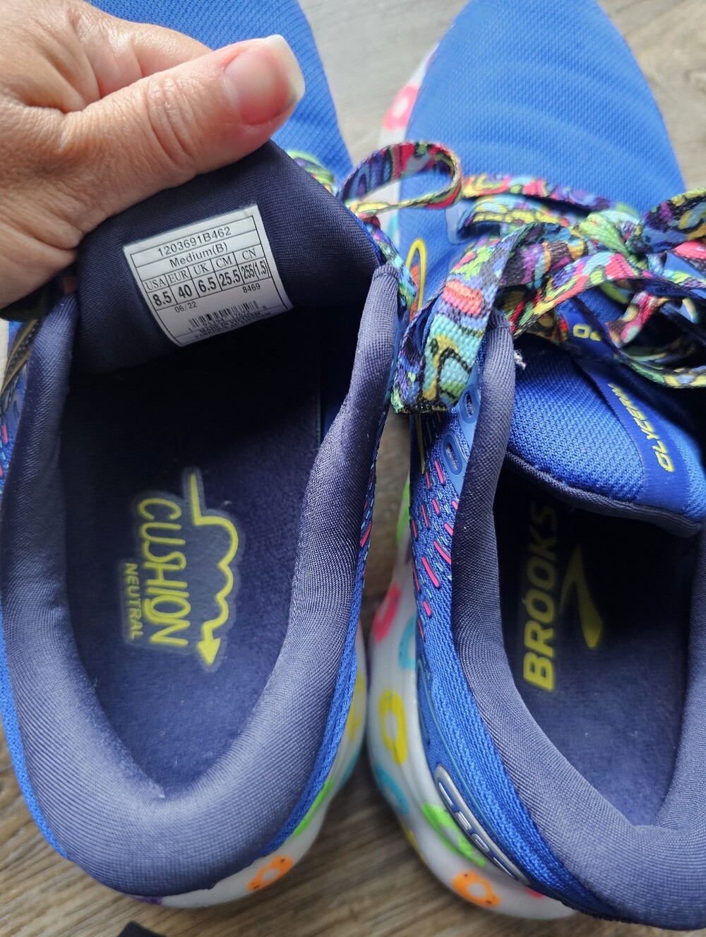 Woman's Brooks Glycerin 20 Tennis Shoes with Fruit Loops Design - Picture 6 of 8